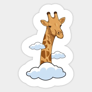 Giraffe with Clouds Sticker